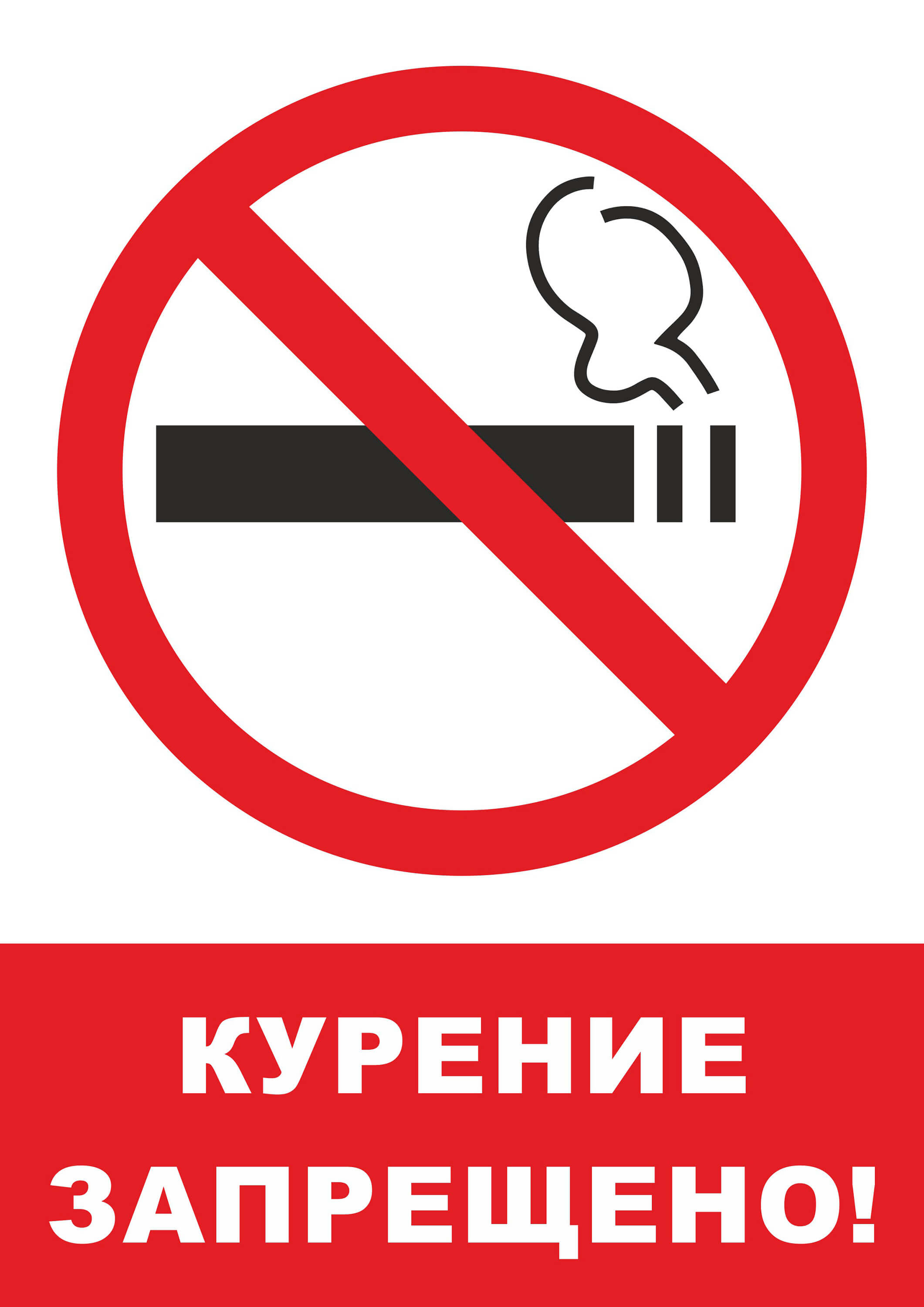 Вертикальная табличка - Курение запрещено!